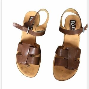 KORKS BY KORK EASE Brown Wedge Sandals 8/39